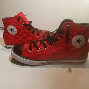 Converse All Star Chuck Taylor Womens Size 5 Shoes Red Black Zip Sneaker